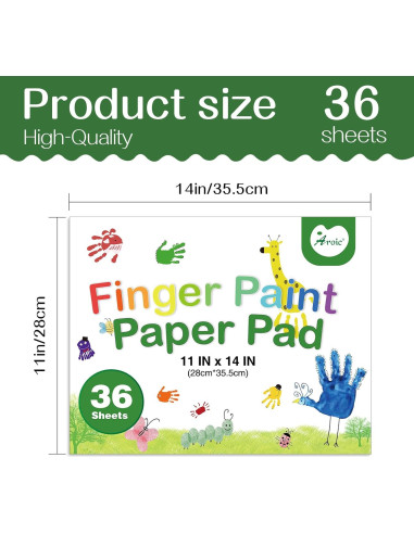 AROIC Bloc de Papel para Pintura con Dedos 36 Hojas 28x36 cm