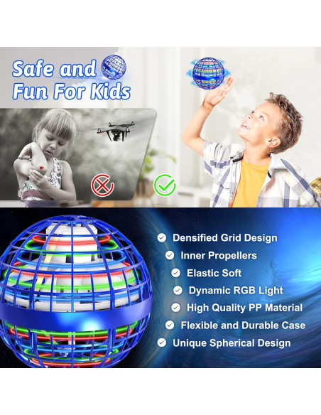 Bola Voladora Mágica Semai AC04 con Luz LED - Juguete Dron 9cm