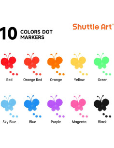 Marcadores de Puntos Shuttle Art 10 Colores Lavables No Tóxicos 2