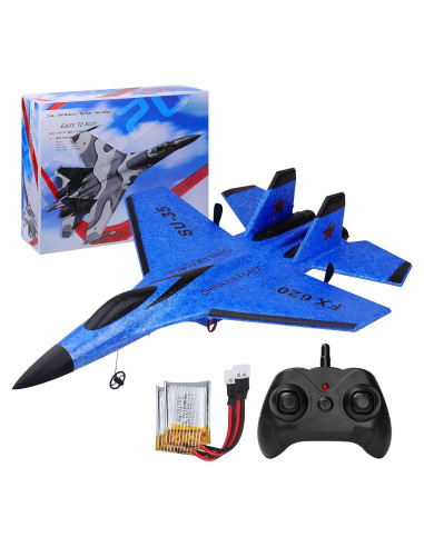 Avión RC Beffkkip FX620 2CH Luz LED Carga USB Azul
