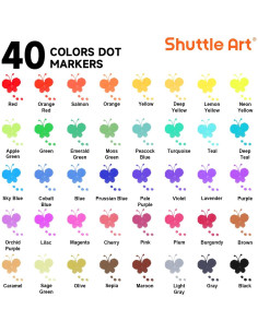 Marcadores de Puntos Shuttle Art 40 Colores Lavables para Niños 2