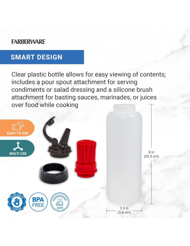 Juego de Brochas y Botellas Squeeze BBQ Farberware 20.32cm