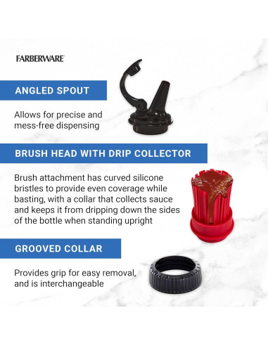 Juego de Brochas y Botellas Squeeze BBQ Farberware 20.32cm