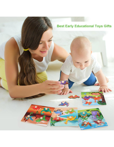 Rompecabezas de Madera Slotic 4 Dinosaurios Educativos