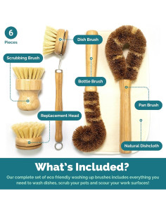 Juego de 6 Cepillos Ecológicos Jungle Culture de Bambú 2
