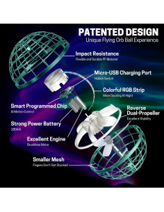 CASEIER Juguete Bola Orbital Voladora Verde 2025, Mini Drone 2