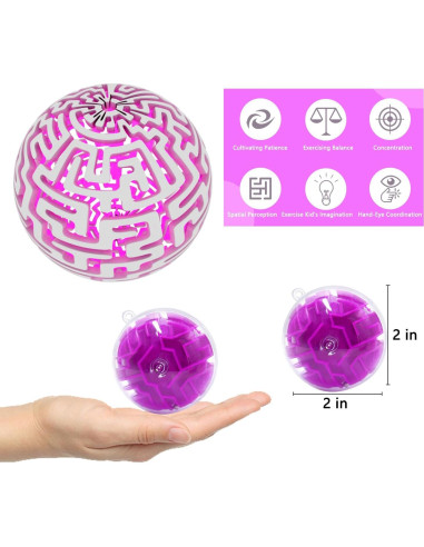 100 Pzs Mini Bola Laberinto 3D Yomwet Juguetes Antiestrés