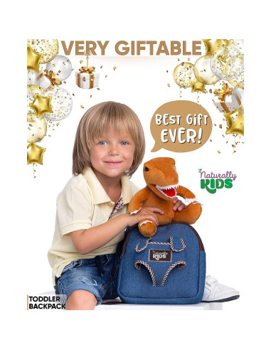 Mini Mochila Dinosaurio Naturally KIDS 17,78x15,24cm