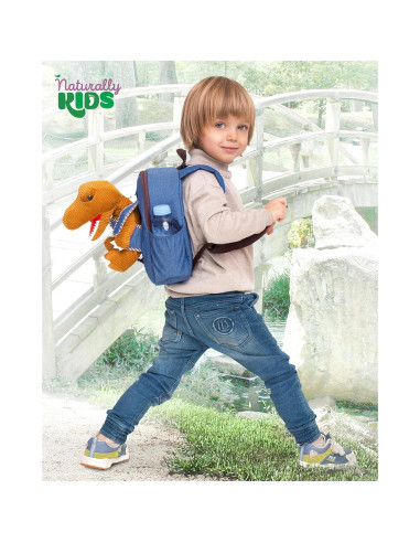 Mochila Dinosaurio Naturally KIDS 25 cm con Juguete Desmontable