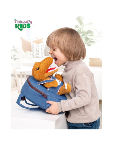 Mochila Dinosaurio Naturally KIDS 25 cm con Juguete Desmontable