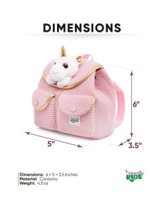 Mini Mochila Unicornio Rosa Naturally KIDS 17,78x15,24cm 2