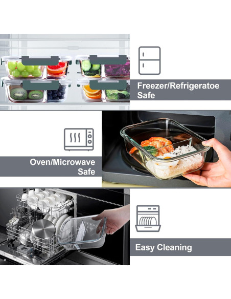 Set de 5 Contenedores de Vidrio Herméticos VERONES 36 oz