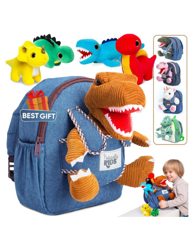 Mochila Dinosaurio Naturally Kids con Juguetes de Peluche