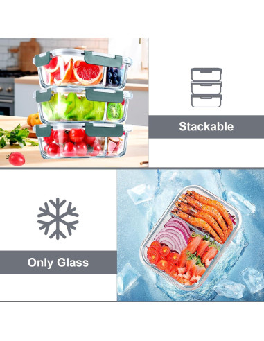 Set de 5 Contenedores de Vidrio Herméticos VERONES 36 oz