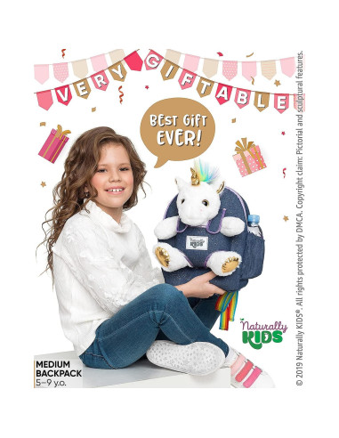 Mochila Unicornio Naturally KIDS para Niñas 4-6 Años
