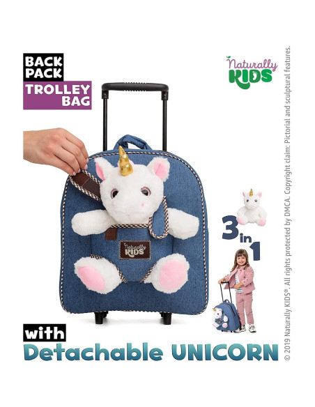 Mochila Rodante Unicornio Naturally KIDS 31.75x27.94cm