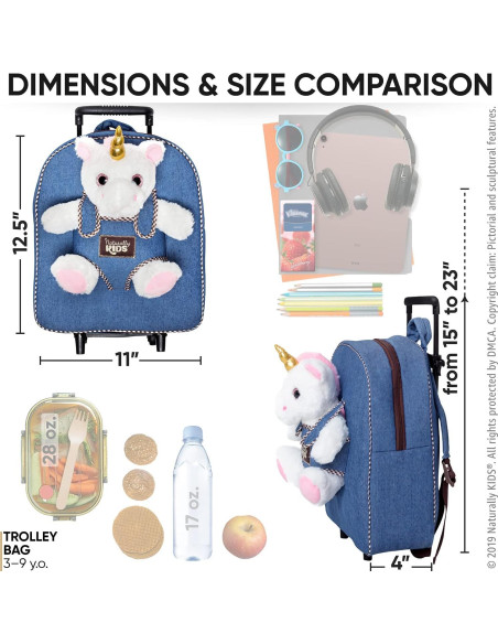 Mochila Rodante Unicornio Naturally KIDS 31.75x27.94cm