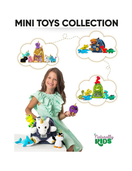 Mochila Unicornio Naturally KIDS con Juguetes 25,4 cm