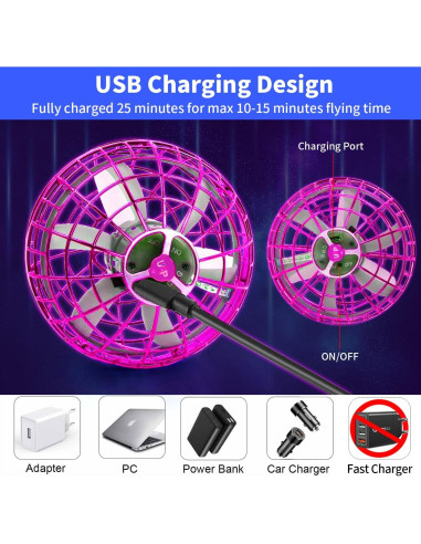 Bola Voladora PEKOIU Rosa, Drone Giratorio Flotante