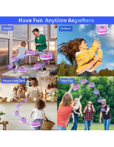 Bola Voladora PEKOIU Rosa, Drone Giratorio Flotante