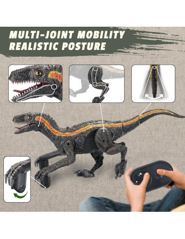 Dinosaurio Control Remoto SMILESSKIDDO 34.5 cm Velociraptor
