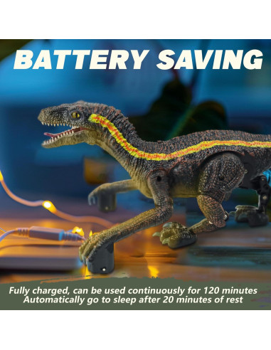 Dinosaurio Control Remoto SMILESSKIDDO 34.5 cm Velociraptor