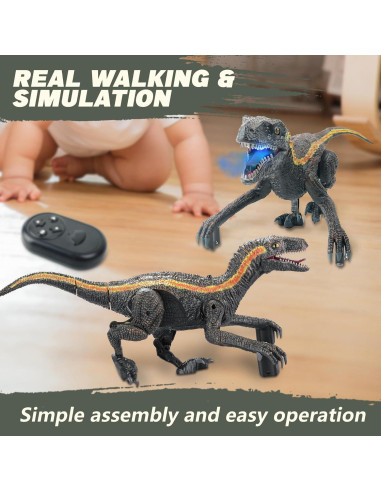 Dinosaurio Control Remoto SMILESSKIDDO 34.5 cm Velociraptor