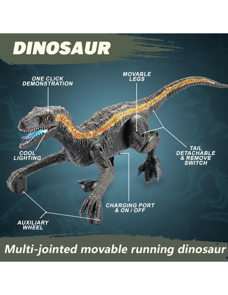 Dinosaurio Control Remoto SMILESSKIDDO 34.5 cm Velociraptor