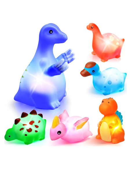 Juguetes de Baño VIBOYLAR Dinosaurios Iluminados 6 Piezas
