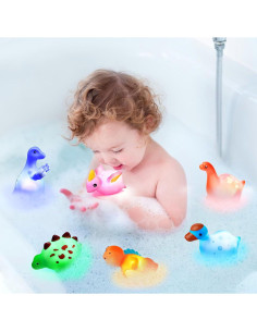Juguetes de Baño VIBOYLAR Dinosaurios Iluminados 6 Piezas 2