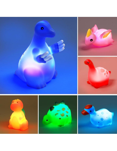 Juguetes de Baño VIBOYLAR Dinosaurios Iluminados 6 Piezas