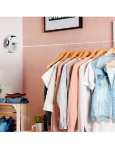 Cuerda de Ropa Retráctil Catcan 2.8m Acero Inoxidable 15kg 2