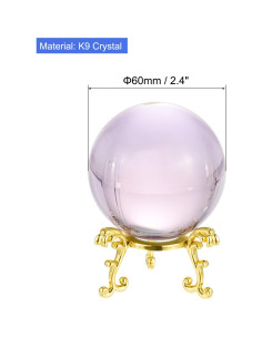 Bola de Cristal K9 PATIKIL 60mm Rosa con Soporte y Caja 2