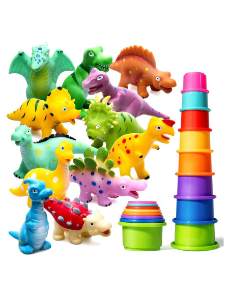 Juguetes de Baño Dinosaurio Hely Cancy 12 Piezas Sin Agujeros