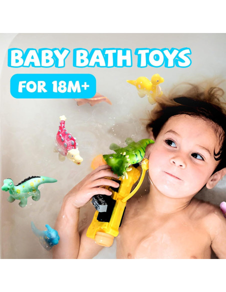 Juguetes de Baño Dinosaurio Hely Cancy 12 Piezas Sin Agujeros