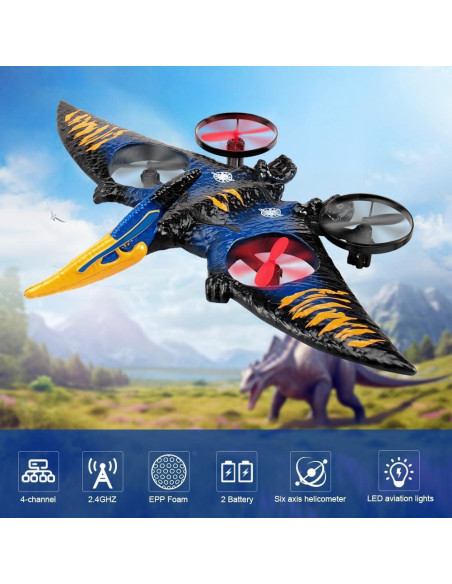Aviación RC Dragón Juguete Volador 30.99x19.56cm Azul