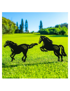 Estacas de Jardín SRDJXY Caballo Decorativas 2 Piezas