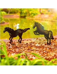 Estacas de Jardín SRDJXY Caballo Decorativas 2 Piezas 2