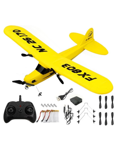 Avión RC Ouhgnoh FX-803 33.78cm Fácil de Volar Amarillo