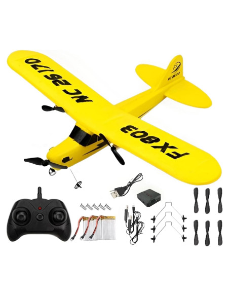 Avión RC Ouhgnoh FX-803 33.78cm Fácil de Volar Amarillo