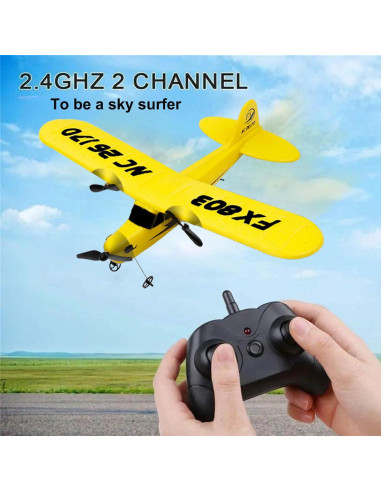 Avión RC Ouhgnoh FX-803 33.78cm Fácil de Volar Amarillo