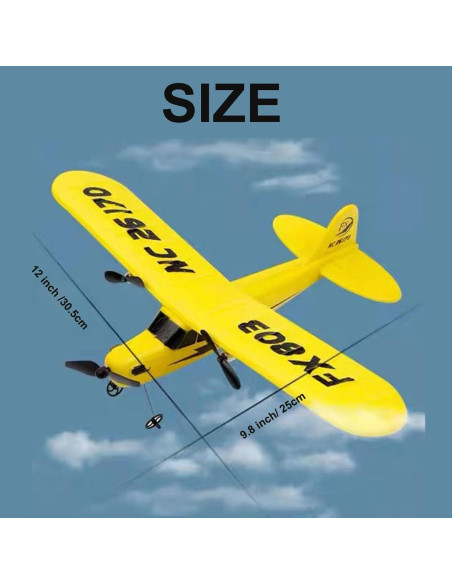 Avión RC Ouhgnoh FX-803 33.78cm Fácil de Volar Amarillo