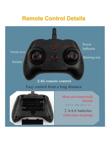 Avión RC Ouhgnoh FX-803 33.78cm Fácil de Volar Amarillo