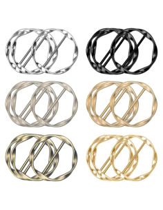 18 Clips Redondos de Metal para Camisas y Bufandas - 6 Colores