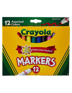 Marcadores Clásicos Crayola 12 Colores No Lavables