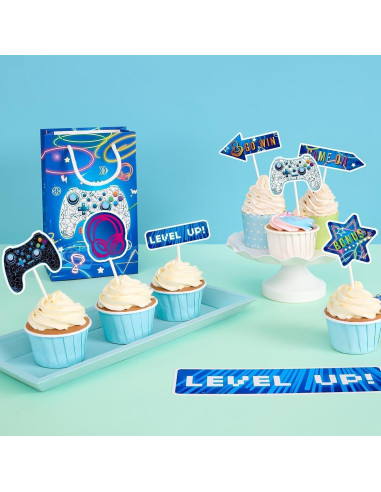 Adornos para Cupcakes WERNNSAI 35 Piezas Videojuegos