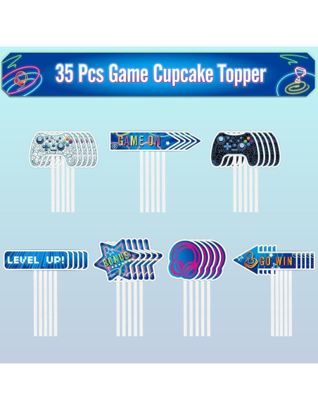 Adornos para Cupcakes WERNNSAI 35 Piezas Videojuegos