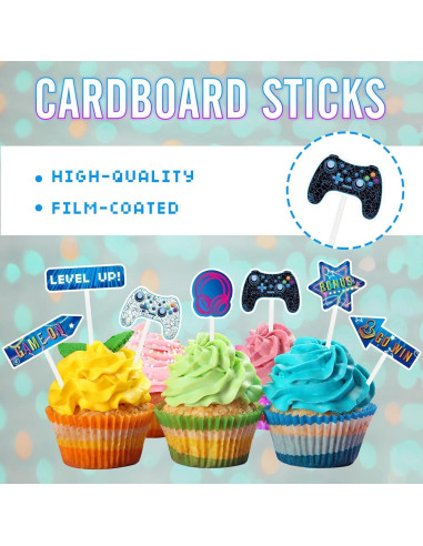 Adornos para Cupcakes WERNNSAI 35 Piezas Videojuegos