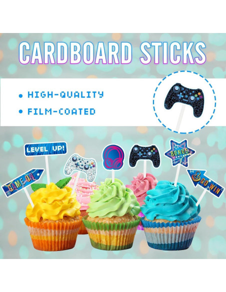 Adornos para Cupcakes WERNNSAI 35 Piezas Videojuegos