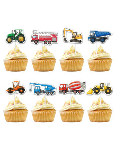 Decoraciones para Cupcakes WERNNSAI 40 Pzs Construcción